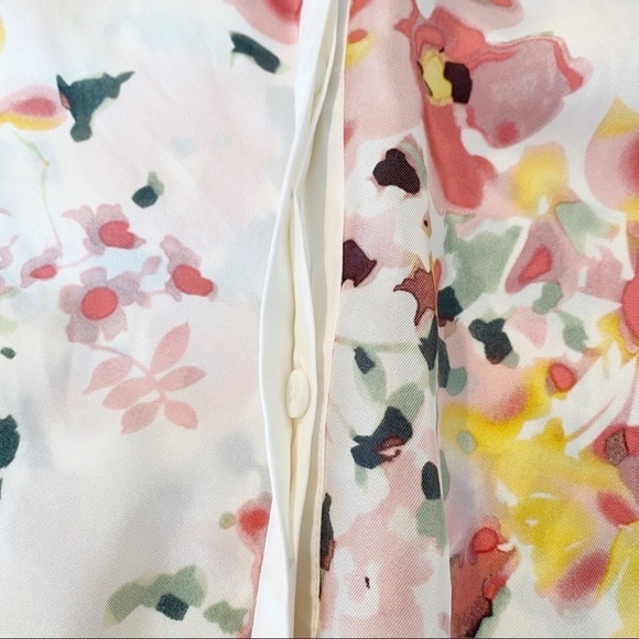 Worth Watercolor Floral Silk Stand Collar Blouse - Picture 7 of 13